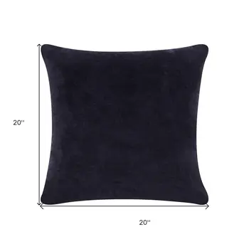 20" Black Cotton Throw Pillow