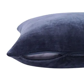 20" X 20" Dark Blue 100% Cotton Zippered Pillow