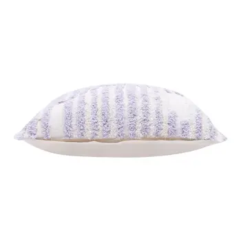 22" Purple and White Geometric Cotton Throw Pillow With Texture