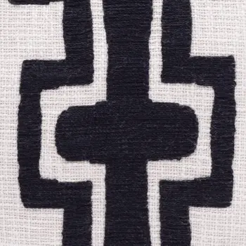 24" Black and Ivory Throw Pillow