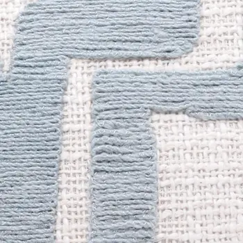 20" Blue And Ivory Cotton Geometric Throw Pillow
