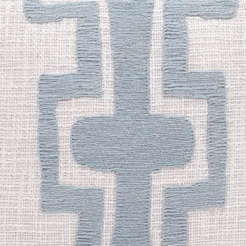20" Blue And Ivory Cotton Geometric Throw Pillow