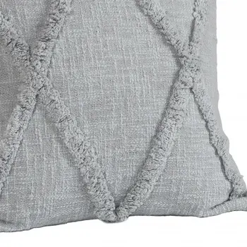 20" Gray Cotton Throw Pillow