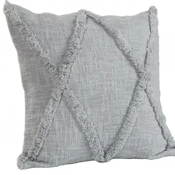 20" Gray Cotton Throw Pillow
