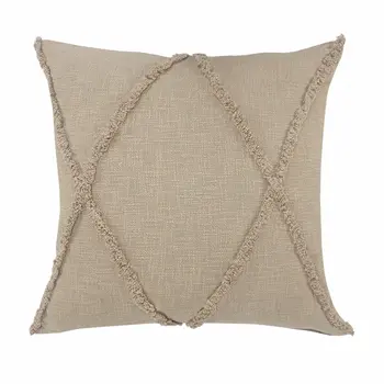 20" Taupe Cotton Throw Pillow