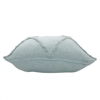 18" Blue Cotton Throw Pillow