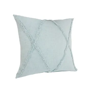 18" Blue Cotton Throw Pillow