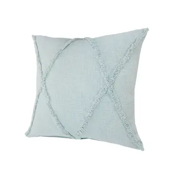 18" Blue Cotton Throw Pillow