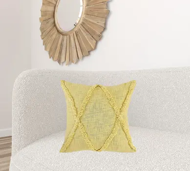 20" Yellow Throw Pillow