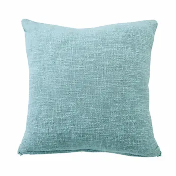 20" X 20" Aqua Sky Blue 100% Cotton Geometric Zippered Pillow