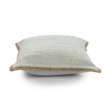 20" Beige and Green Throw Pillow
