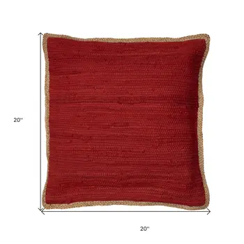 20" Red Cotton Throw Pillow