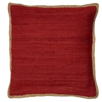 20" Red Cotton Throw Pillow