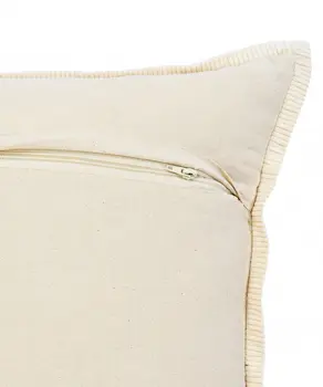 20" X 20" Navy And Cream 100% Cotton Zippered Pillow