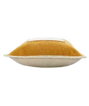 20" X 20" Golden Glow And Cream 100% Cotton Zippered Pillow