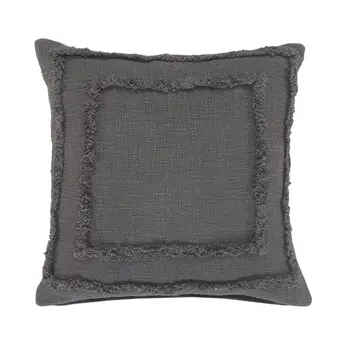 20" Gray Cotton Throw Pillow