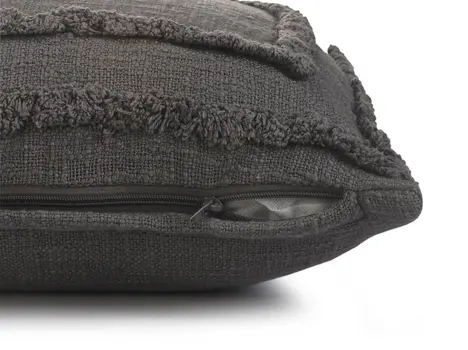 20" Gray Cotton Throw Pillow
