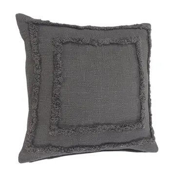 20" Gray Cotton Throw Pillow
