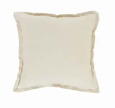 20" X 20" Beige 100% Cotton Zippered Pillow