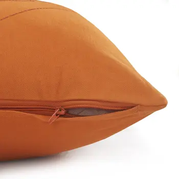 20" X 20" Orange And Dark Orange 100% Cotton Diamond Zippered Pillow