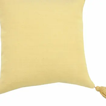 20" X 20" Light Yellow 100% Cotton Zippered Pillow