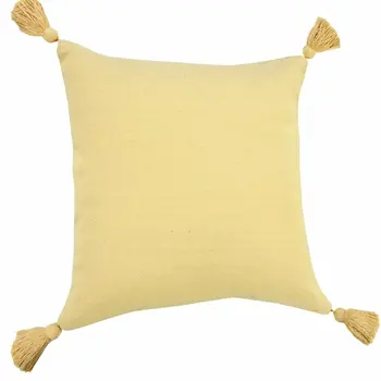 20" X 20" Light Yellow 100% Cotton Zippered Pillow