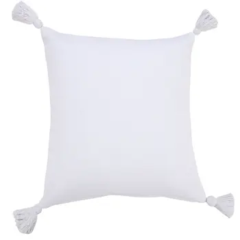 20" X 20" White 100% Cotton Zippered Pillow