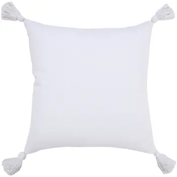 20" X 20" White 100% Cotton Zippered Pillow