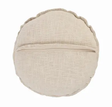 20" X 20" Beige Round Cotton Throw Pillow