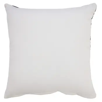 20" X 20" Navy And White 100% Cotton Geometric Zippered Pillow