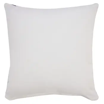 20" X 20" Navy And White 100% Cotton Geometric Zippered Pillow