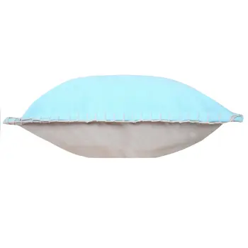 20" X 20" Light Blue 100% Cotton Zippered Pillow