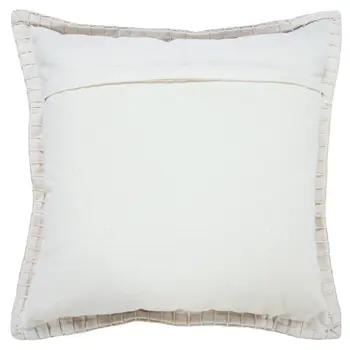 20" X 20" Beige 100% Cotton Zippered Pillow
