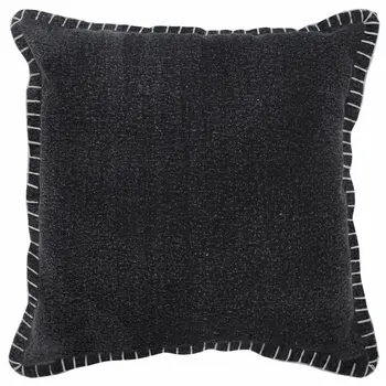20" Black Cotton Throw Pillow