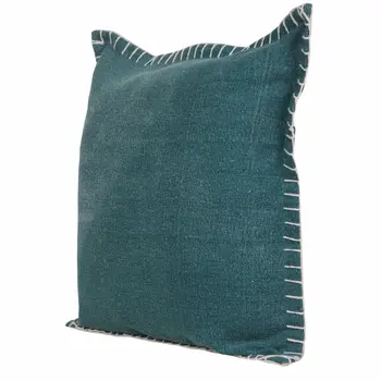 20" X 20" Emerald Green 100% Cotton Zippered Pillow