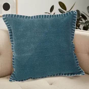 20" X 20" Emerald Green 100% Cotton Zippered Pillow