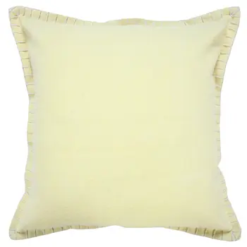 20" Light Yellow Cotton Throw Pillow