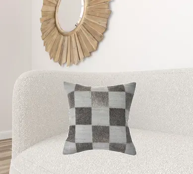 20" Silver and Brown Throw Pillow