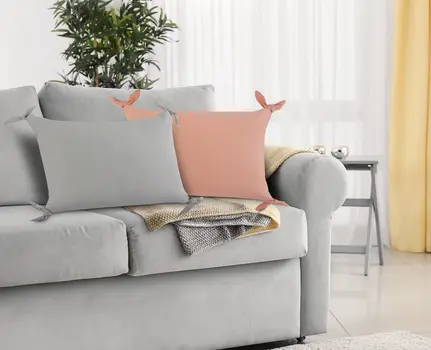 16" X 24" Light Gray 100% Cotton Zippered Pillow