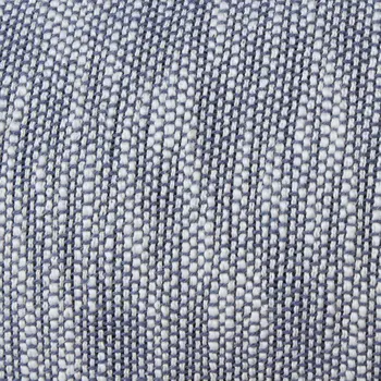 14" X 36" Navy Blue And White Cotton Linen Throw Pillow with Fringe