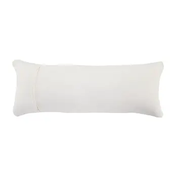 14" X 36" White Red Blue Orange And Green 100% Cotton Geometric Zippered Pillow