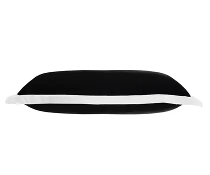 14" X 36" Black And White 100% Cotton Geometric Zippered Pillow