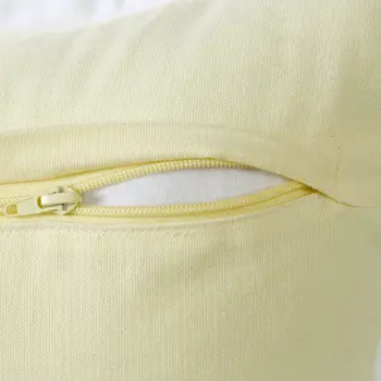 14" X 36" Light Yellow And White 100% Cotton Geometric Zippered Pillow