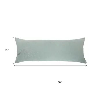 14" X 36" Silver Fabric Throw Pillow