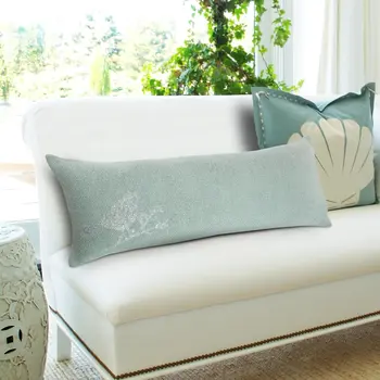 14" X 36" Silver Fabric Throw Pillow