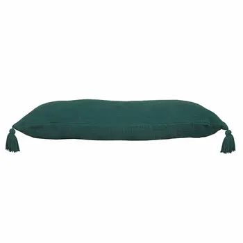 14" X 36" Emerald Cotton Throw Pillow with Tassels