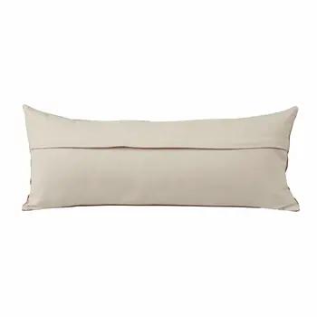 14" X 36" Dusty Rose And White Cotton Medallion Throw Pillow