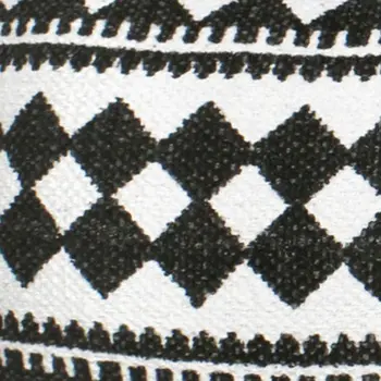 14" X 36" Black And White 100% Cotton Geometric Zippered Pillow