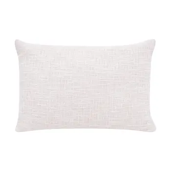 16" X 24" Light Blue And Ivory 100% Cotton Geometric Zippered Pillow