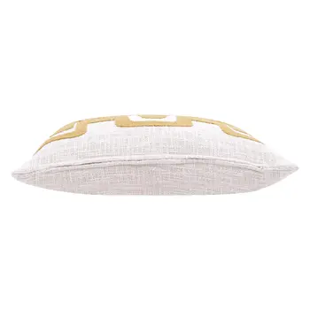 16" X 24" Yellow And Ivory 100% Cotton Geometric Zippered Pillow